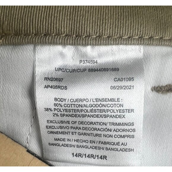 Genuine Dickies Womens Perfectly Slimming High Rise Pant Relaxed Fit Khaki 14R - Picture 9 of 16